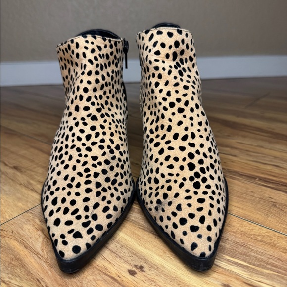 Qupid Black and Tan Spotted Ankle Boots - Picture 2 of 6